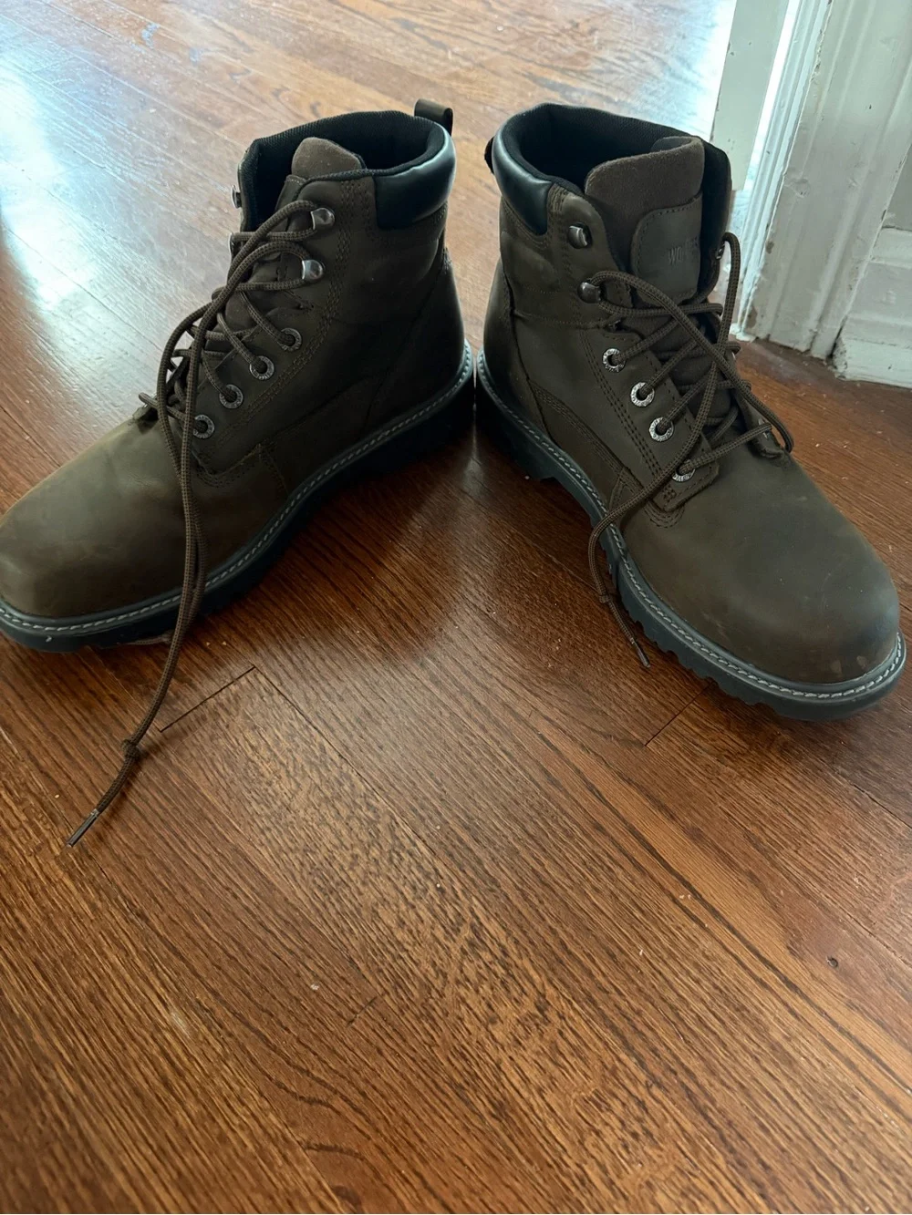 Wolverine Dark Brown Steel Toe Lace-Up Work Boots